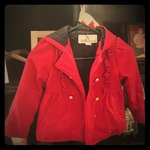 Girls’ red pea coat